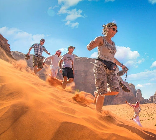 Group on an adventure tour in Jordan